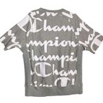 Champion  Reverse Weave Sweatshirt Womens XL Gray Script Logo Short Sleeve Photo 2