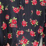 ZARA Cropped Twist-Knot Long-Sleeve Crop Top with Rose Flower Print, Size Medium Photo 13