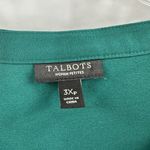 Talbots  Green Long Sleeve Lace Panel Round Neck Button Front Tunic Top Size 3XP Photo 9