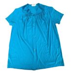 Vanity Fair  Women's Blue Floral Applique Buttons-Up 2Piece Pajama Set Size Small Photo 5