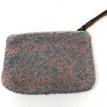 Anthropologie Miss Albright Initial D Jeweled Sequins Canvas Tweed Wristlet Photo 4