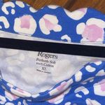kim rogers blue pink patterned blouse tee shirt 100% cotton woman’s XL Photo 5