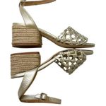 Paloma Barcelo Woven Leather Espadrille Sandals Women’s Size 7 Raffia Heel Tan Photo 5