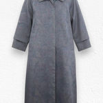 London Fog 1980s  Floral Water Resistant Wool Lined Transitional Trench Coat 12P Photo 0