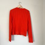 American Living  Cotton Double Breasted Cable Knit Cardigan Orange Size Large Photo 4