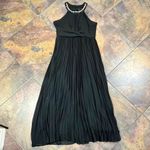 Sharagano Beaded Halter Pleated Flare Maxi Formal Dress 12 Photo 5