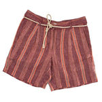 J. Jill Womens Striped Linen Shorts Size Rope Tie Belt coastal resort wear Pink Photo 0
