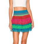 Alice + Olivia Bethie Tiered Mini Skirt In Cabo Multi Stripe Photo 0