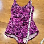 Maxine women’s floral one piece swim suit size 12. Purple Photo 3