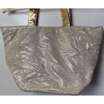 Betsey Johnson Betseyville Gold Tote Bag Lightning Bolt Charm Travel Campus Zip Photo 2