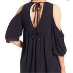 Free People  Blue Embroidered Beaded Tunic Top Boho Cottagecore Photo 1