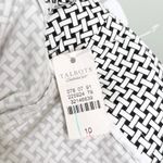 Talbots NWT Stretch Basket Weave Pattern Capri Length Pants Black White Size 10 Photo 7