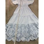 NWT Chelsea Theodore Dress Tiered Eyelet Maxi Light Blue S Cottagecore feminine‎ Size undefined Photo 1