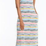 Talbots  Painterly Stripe Henley Midi Dress. Size Medium. Photo 0