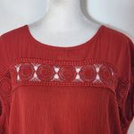 Band of Gypsies  Red Sleeveless Crop Top with Crochet Lace NWT Size Medium Photo 1