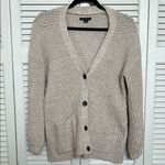 American Eagle Outfitters Cream Cardigan V-Neck Sweater Photo 0