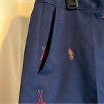 Coral Bay Navy Embroidered Bermuda Golf Shorts Golf Pattern Size 8 Athleisure Photo 2