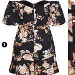 City Chic NWT Plus size S 16 Black Aria Floral Off Shoulder Fit n Flare Dress Photo 7