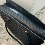 Lancôme Black Faux Leather Quilted Tote Bag Photo 3