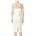 Likely  Dress Women 4 White Strapless Ruffle‎ Overlay Bodycon Sheath Midi Slit Photo 2