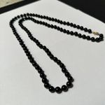 Women’s Long Vintage Glass Bead Beaded Black Costume Necklace Approx 37 Inch Photo 3