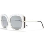 Authentic BOUCHERON 54 glitter oversized Square Swarovski crystals sunglasses Silver Photo 4