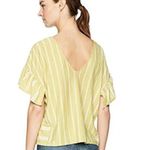 Lucky Brand  yellow ruffle striped burnout top size small Photo 1