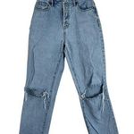 PacSun Jeans Womens 25 Light Wash High Rise Crop Boyfriend Rigid Distressed Photo 0