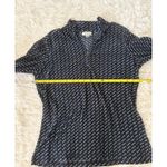 L.L.Bean Fleece Quarter Zip Pullover Navy White Geometric Print, Women's Small Photo 2