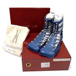Vivienne Hu VHNY Cobalt Studded Leather Straps Ankle Boots Size 7 (EU 37) Blue Photo 15