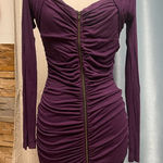 Mystic  Deep Purple Long Sleeve Y2K Dress Photo 0