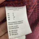 American Eagle  Cropped Flannel in Red Small Photo 5