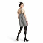 Anna Sui New for Target Sleeveless Metallic Grey Boucle V-Neck Shift Mini Dress Photo 5