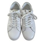 J.CREW Mirror Metallic Tab Saturday Leather Sneakers Shoes White Gold Size 8 Photo 5