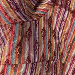 Coldwater Creek XL Silk Blend Jacket Vertical Striped Purple Orange Red Photo 3