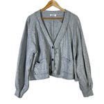 Zenana Oversized Cardigan Womens 1X Gray Button Down Pockets Cozy Minimalist Photo 1