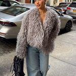 ZARA  sweater jacket cardigan faux fur fuzzy mink coat  Photo 11