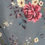 White House | Black Market Shirt Womens 0 Blue Pink Floral Tunic Blouse Peasant Photo 4