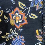 Loft women’s blue Navy Floral print blazer size 6 ,97% cotton long sleeve Photo 5