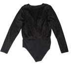 Altar'd State  Black‎ Gold Glitter Bodysuit Womens Medium Long Sleeve Party Top Photo 1