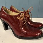 Chadwick’s Red Shiny Patent Leather Lace Up Toe Chunky Heel Court Brogue 6M Size 6 Photo 3