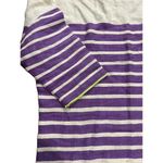 Lemlem purple white striped quarter sleeve merino blend shirt small Photo 5