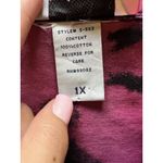 H&J Women Size 1X Water Color Print Denim Jean Jacket Artsy Buttons Cotton City Photo 3