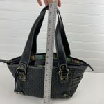 Fossil Modern Vintage Raffia Black Rattan Leather Woven Satchel Shoulder Bag Key Photo 15