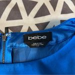 Bebe Blue Mesh Cutouts Sleeveless Crop Top Exposed Zipper Back Size L Photo 7