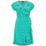 Pour Moi NWT Polka Dot Frill Flounced Ruffle Trim Textured Wrap Beach Dress 12 Photo 1