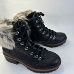 Kaari Blue  Katie Combat Boot~ Black~ with Fur Trim~ Size 8.5 Photo 5