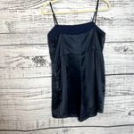 Urban Outfitters  Navy Shiny Satin Straight-Neck Romper 10 Photo 2