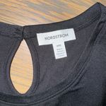 Nordstrom Black Oversized Crewneck Blouse with Keyhole back, size XXS Photo 3