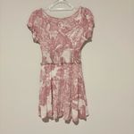 Urban Outfitters Toile Scenic Landscape Floral Dress Pink White size small Photo 2